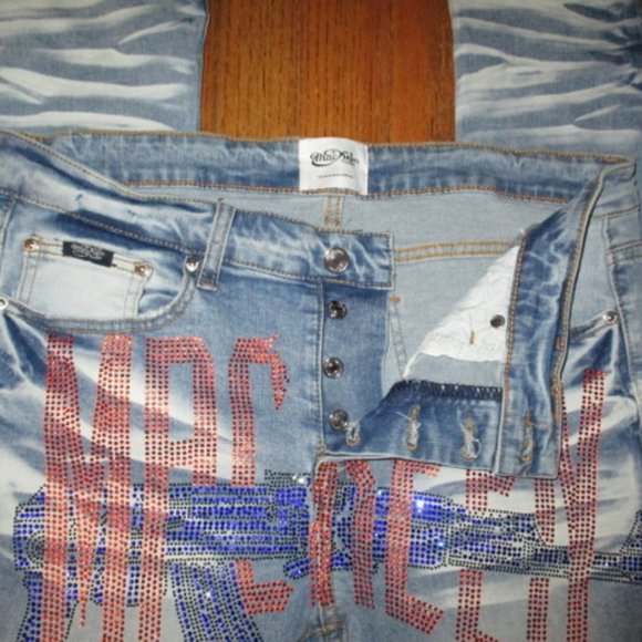 MacKeen Embellished Skinny Button-Fly Jeans Men 34 - Picture 5 of 12